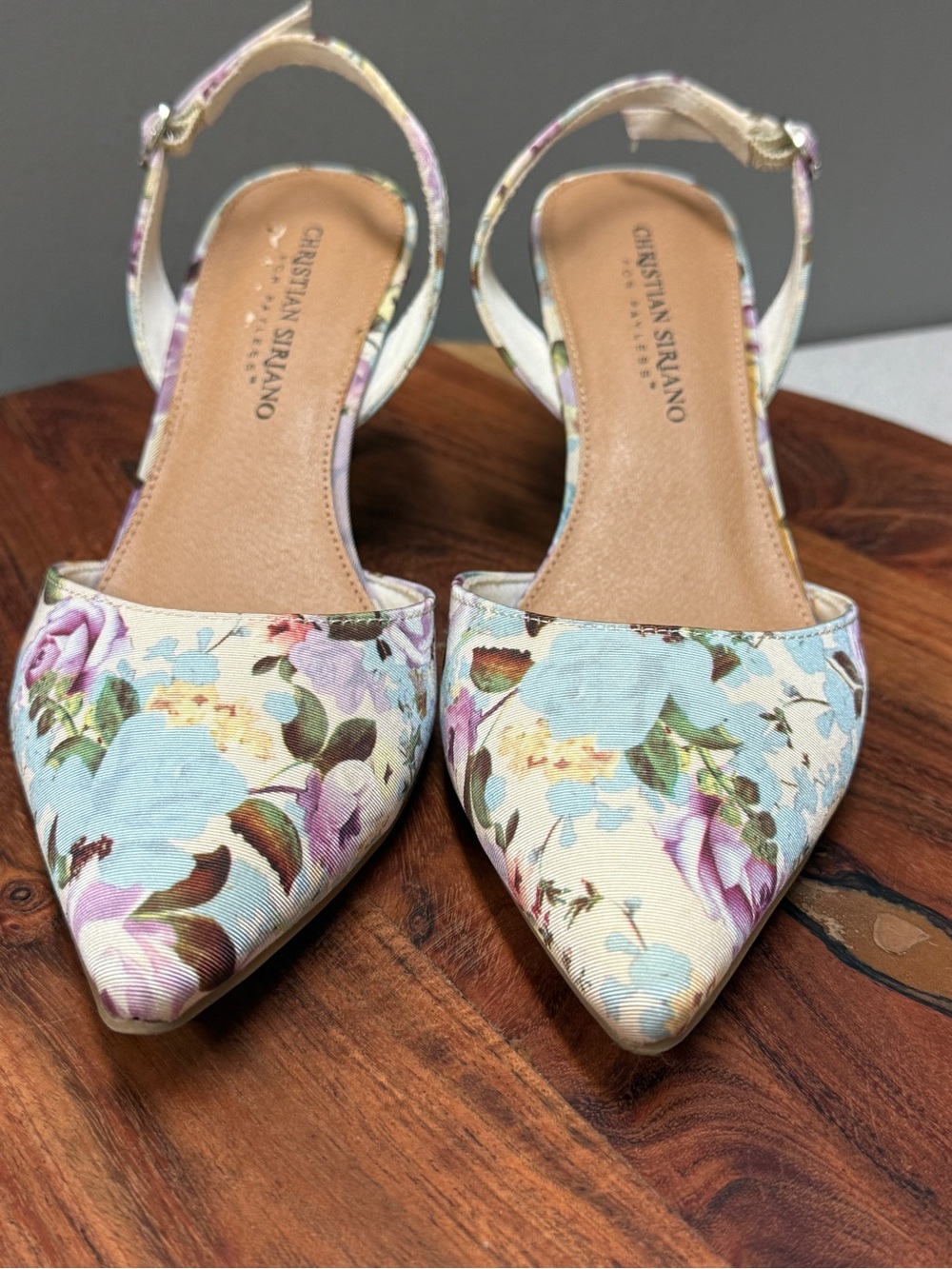 Christian Siriano Payless Floral Slingback Pumps Size 7 Pointed Toe
